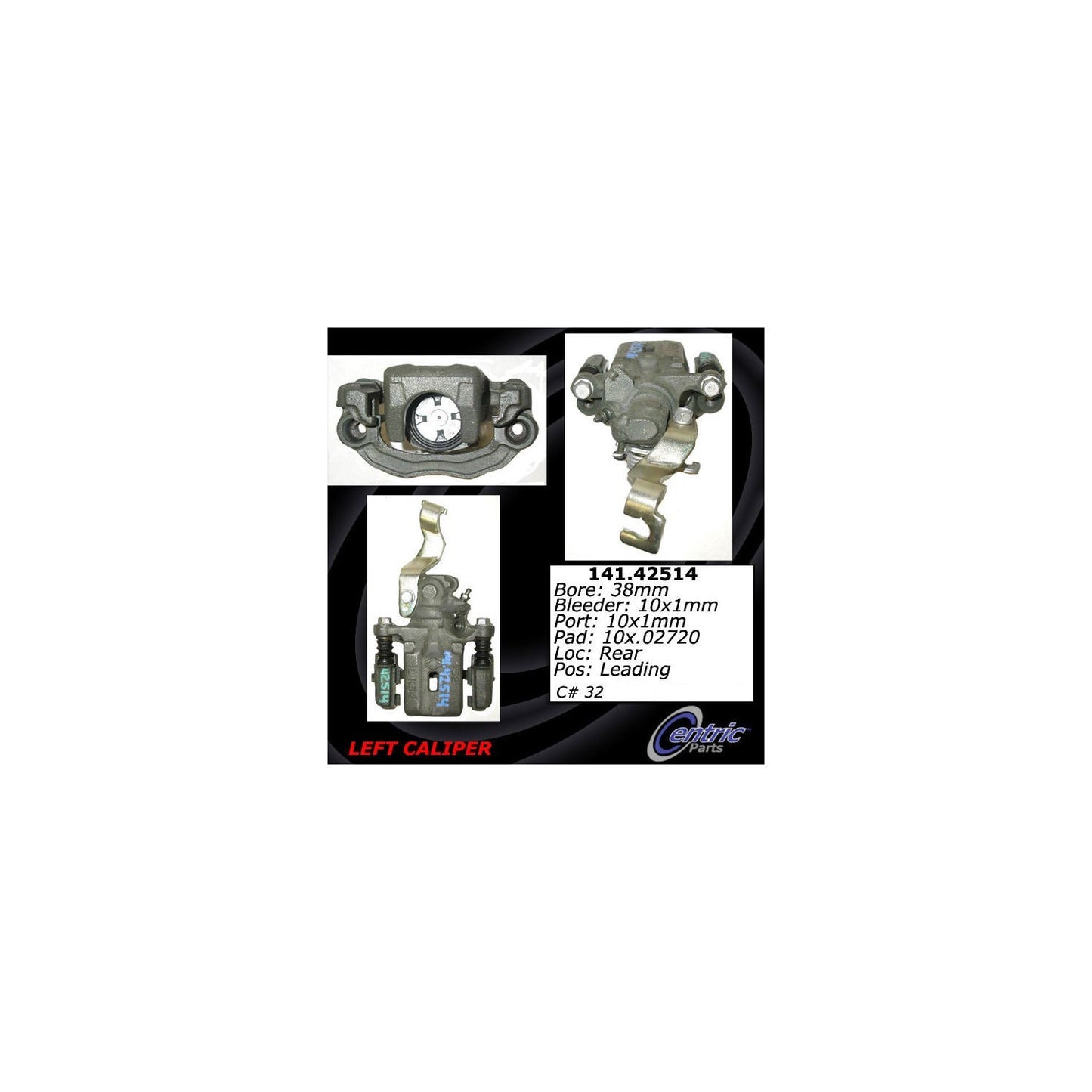 Centric Parts Disc Brake Caliper Remanufactured with Anti-Corrosion Finish 141.42514