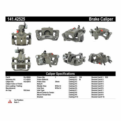 Centric Parts Semi-Loaded Brake Caliper 141.42525