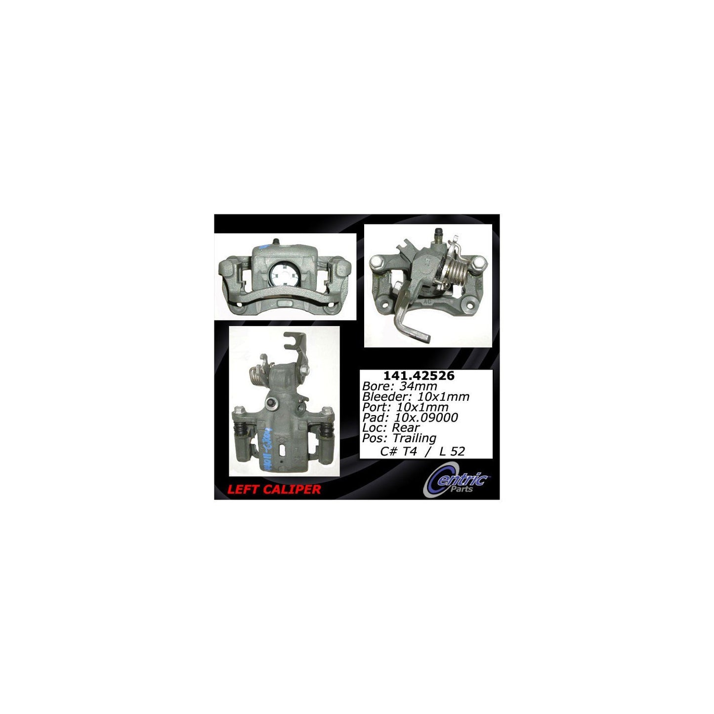Centric Parts Disc Brake Caliper Remanufactured with Anti-Corrosion Finish 141.42526