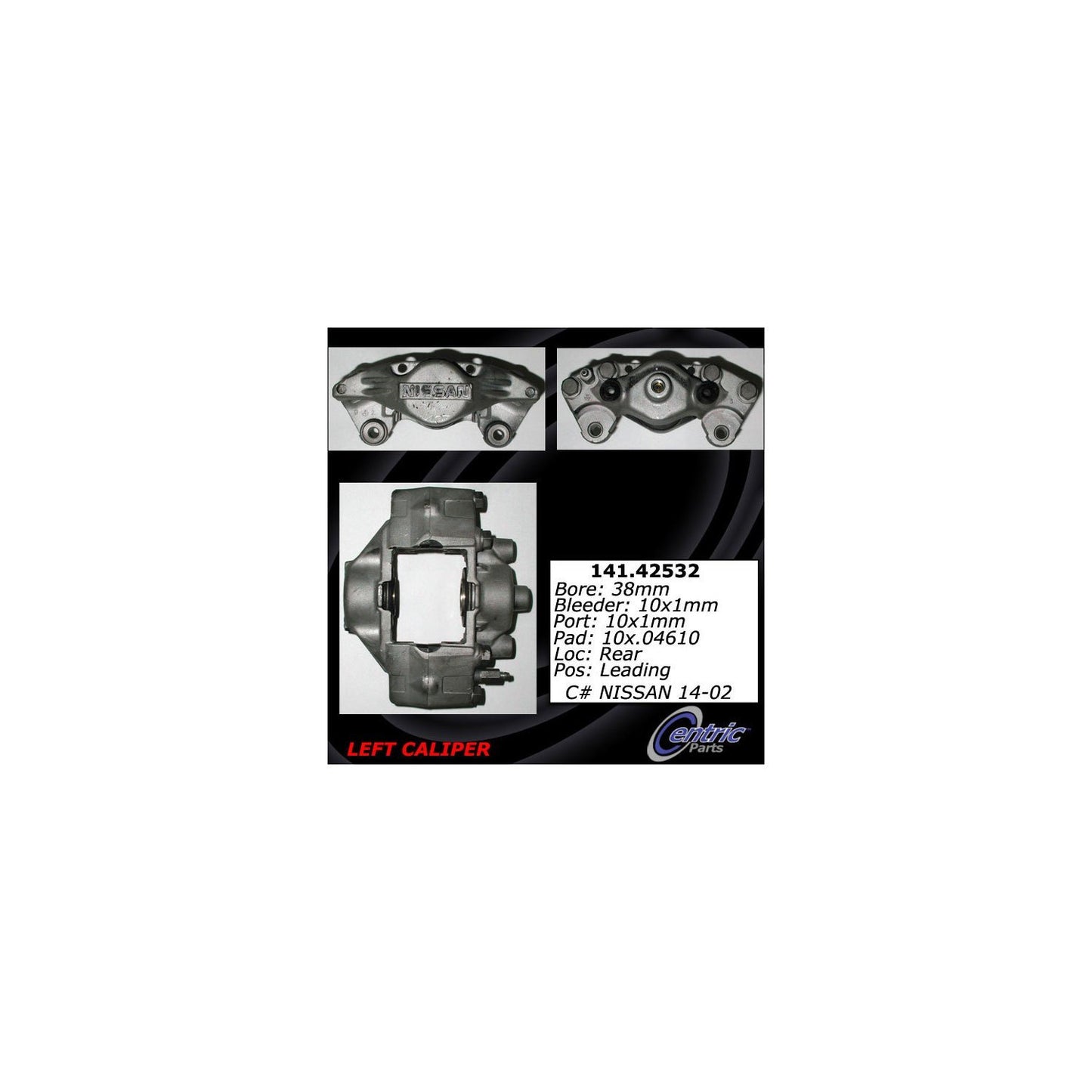 Stoptech Centric 89-96 Nissan 300ZX Left Rear Semi-Loaded Caliper 141.42532