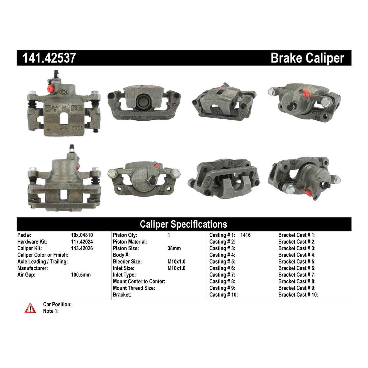 Centric Parts Disc Brake Caliper with anti-corrosion finish