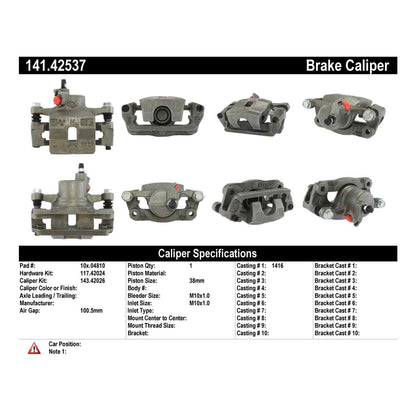 Centric Parts Disc Brake Caliper with anti-corrosion finish