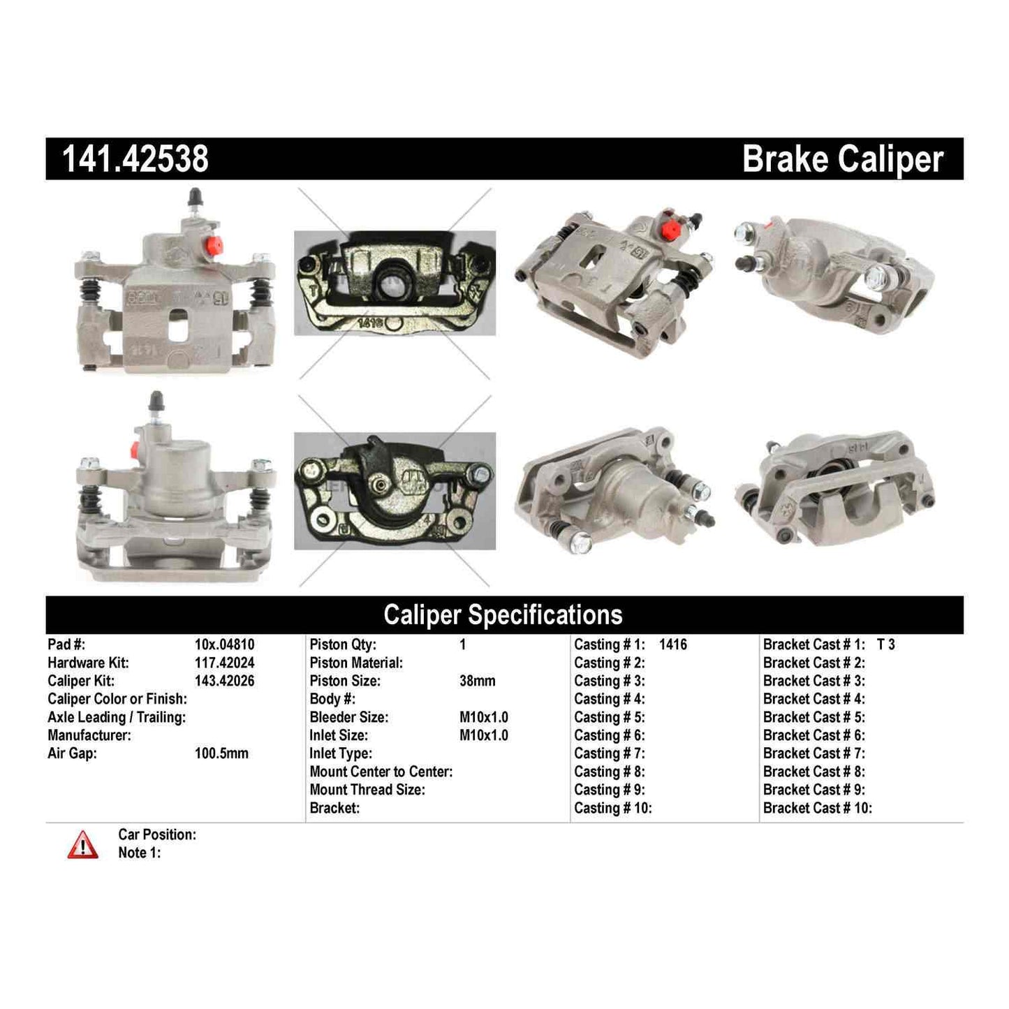 Centric Parts Disc Brake Caliper with anti-corrosion finish