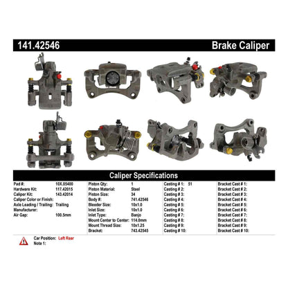 Centric Parts Disc Brake Caliper with anti-corrosion finish
