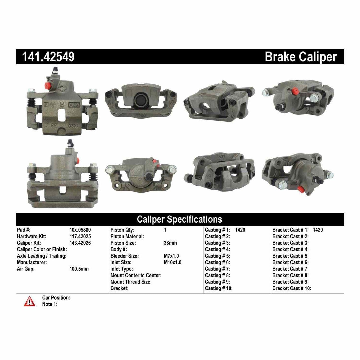 Centric Parts Disc Brake Caliper Remanufactured with Anti-Corrosion Finish 141.42549