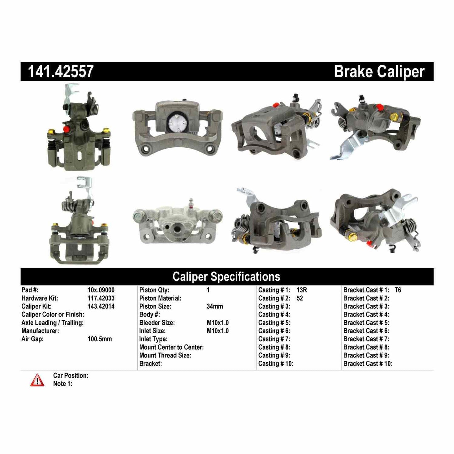 Centric Parts Semi-Loaded Brake Caliper 141.42557