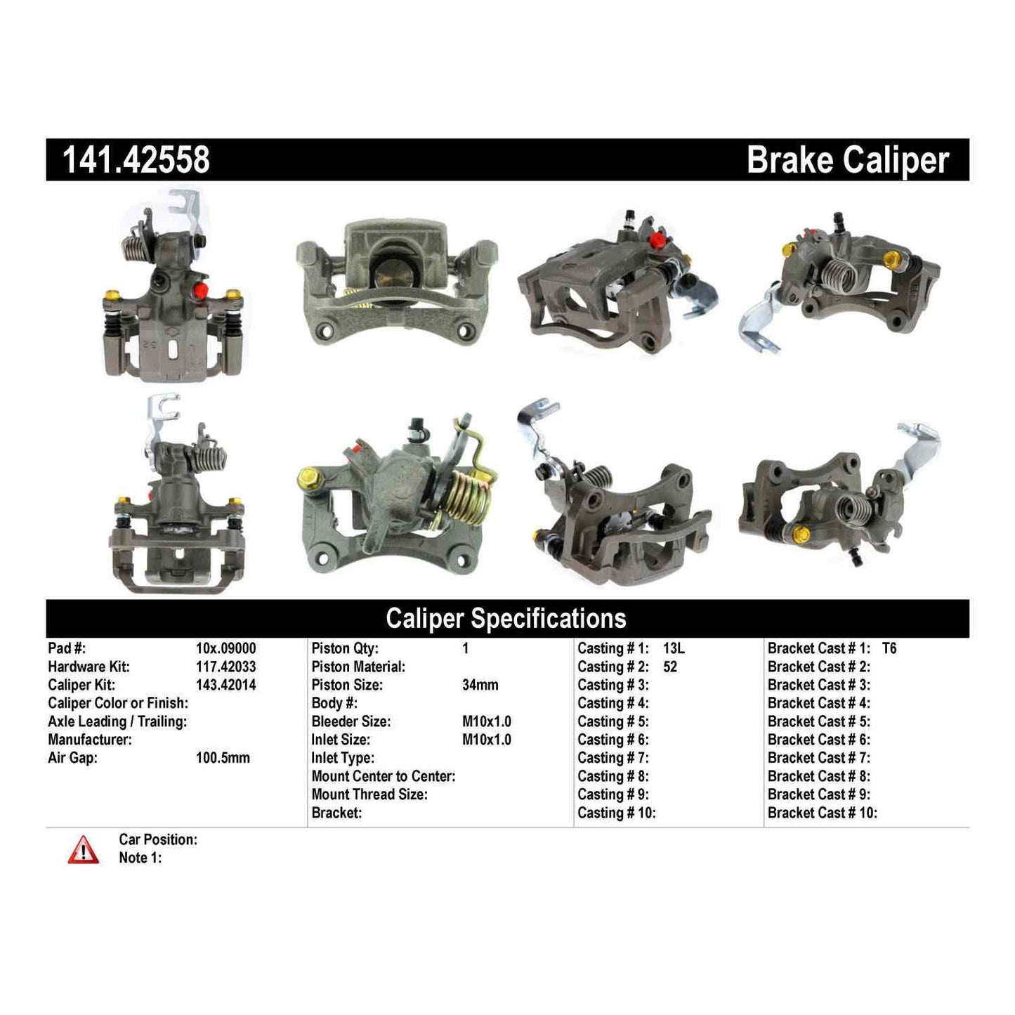 Centric Parts Semi-Loaded Brake Caliper 141.42558