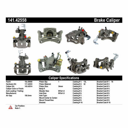 Centric Parts Semi-Loaded Brake Caliper 141.42558