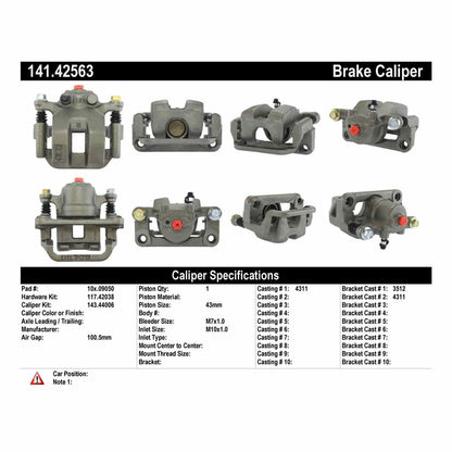 Stoptech Centric 03-08 Infiniti FX45 Loaded Rear Right Rebuilt Brake Caliper 141.42563