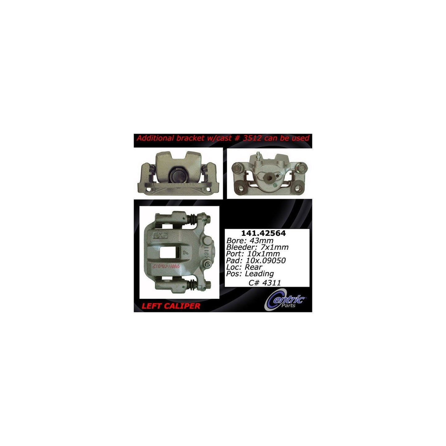 Centric Parts Disc Brake Caliper with anti-corrosion finish 141.42564