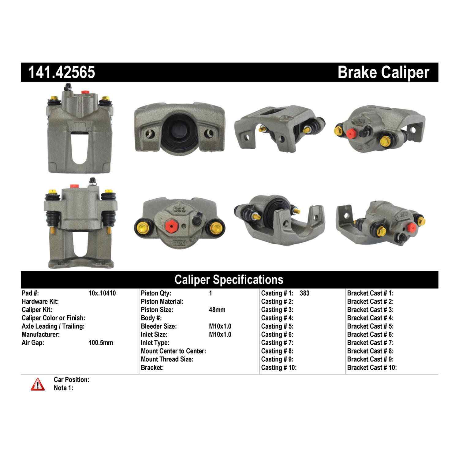 StopTech Semi-Loaded Brake Caliper with New Phenolic Pistons 141.42565