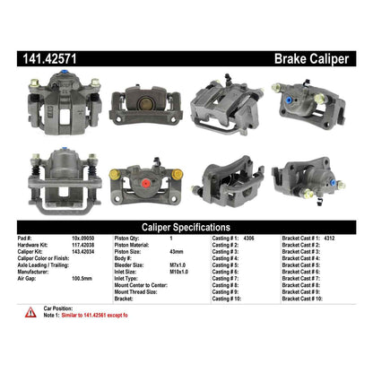 Centric Parts Disc Brake Caliper with anti-corrosion finish 141.42571