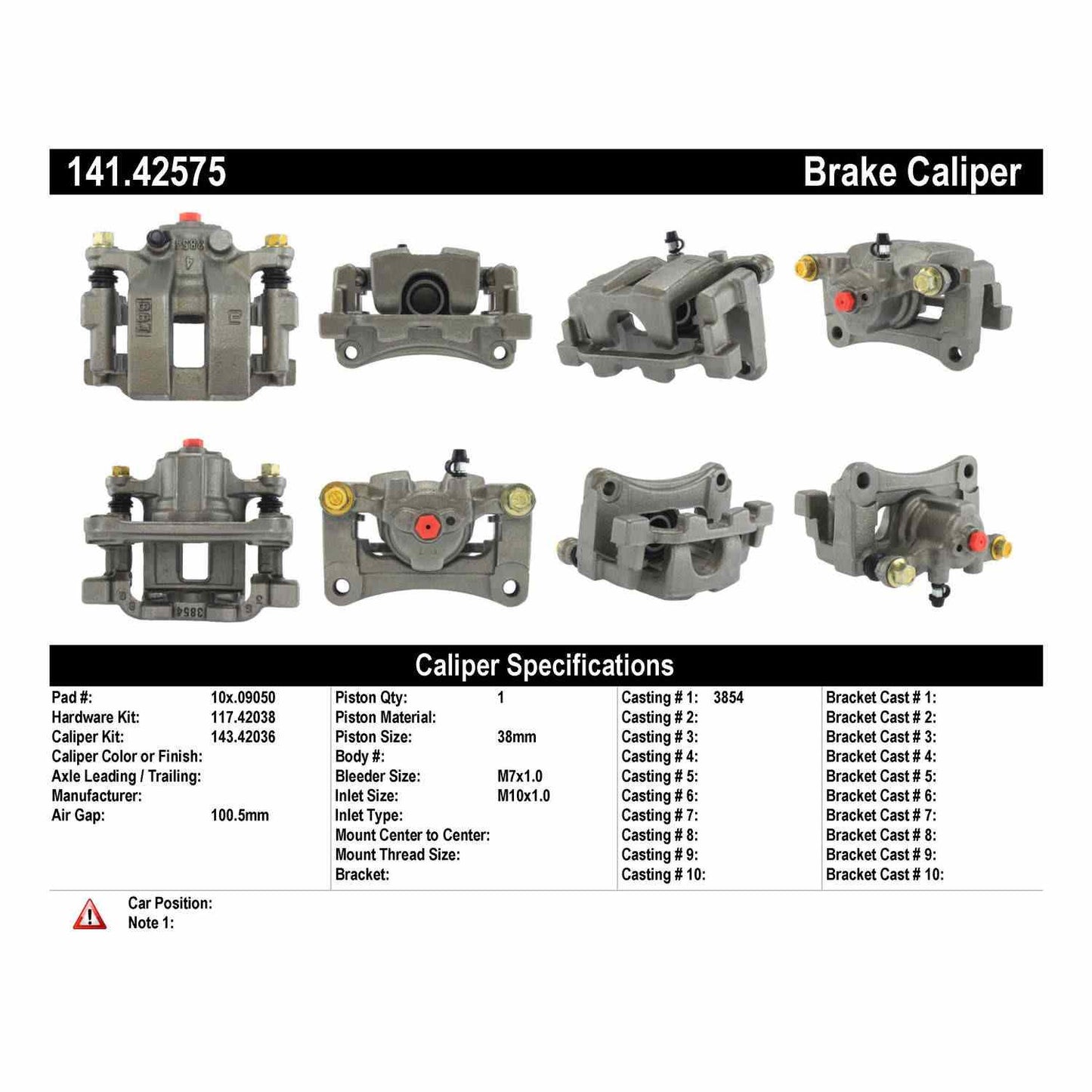 Stoptech Centric Semi-Loaded Brake Caliper - Rear Right 141.42575