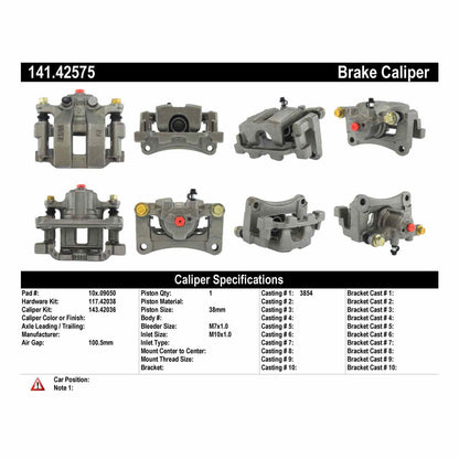 Stoptech Centric Semi-Loaded Brake Caliper - Rear Right 141.42575