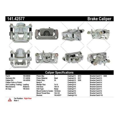 Centric Parts Disc Brake Caliper Remanufactured with Anti-Corrosion Finish 141.42577