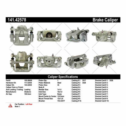 Centric Parts Semi-Loaded Brake Caliper 141.42578