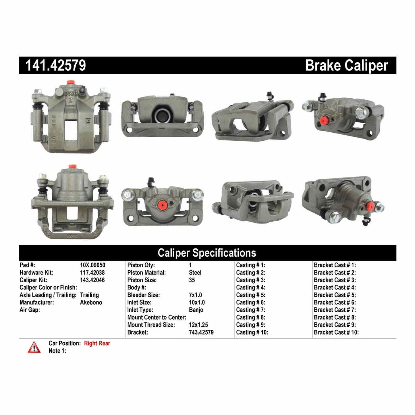 Centric Parts Disc Brake Caliper Remanufactured with Anti-Corrosion Finish 141.42579