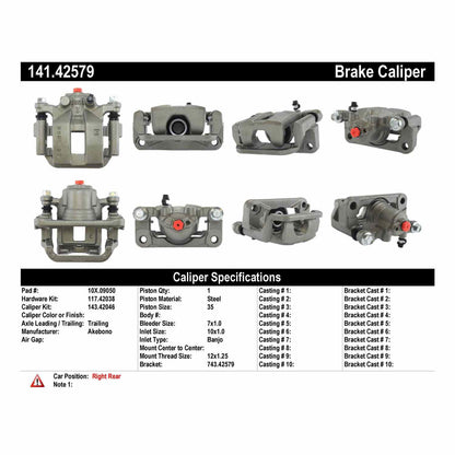 Centric Parts Disc Brake Caliper Remanufactured with Anti-Corrosion Finish 141.42579