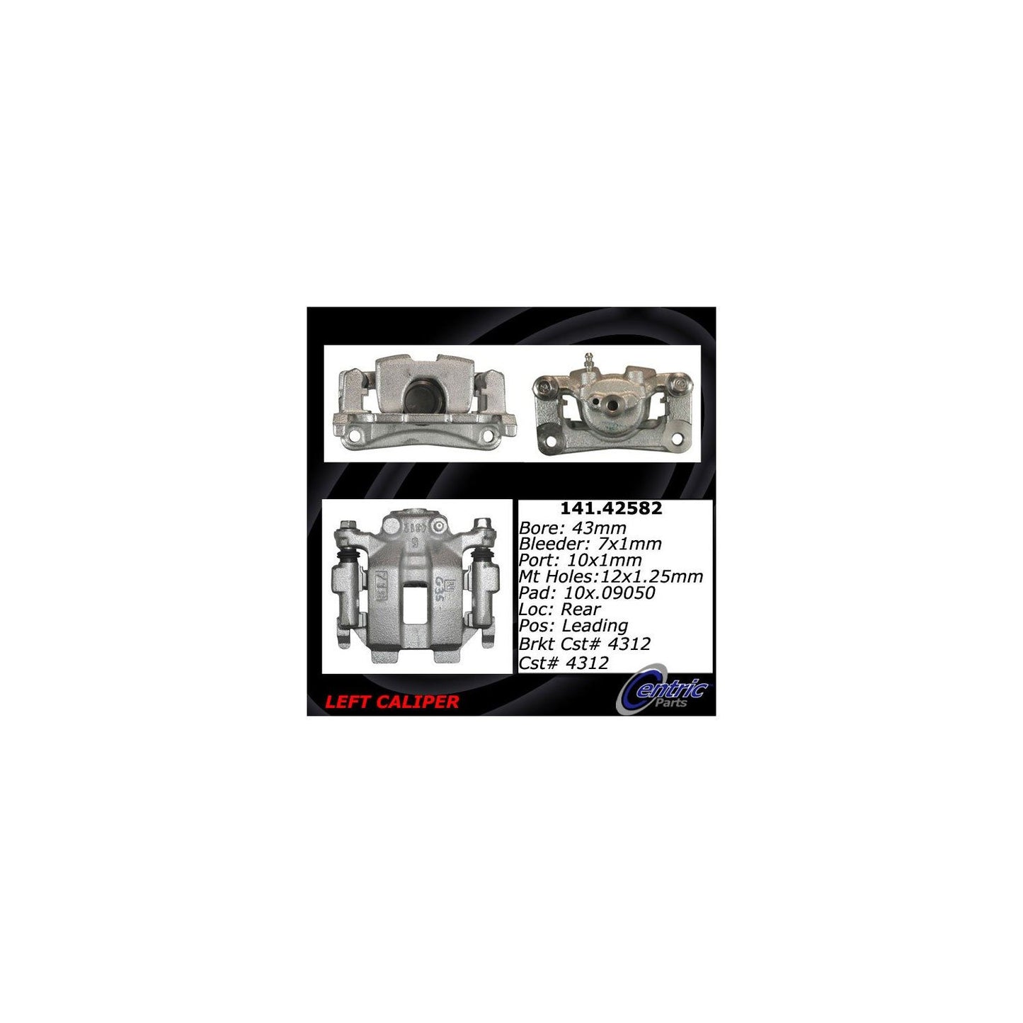 Stoptech Centric Semi-Loaded Brake Caliper - Rear Left 141.42582