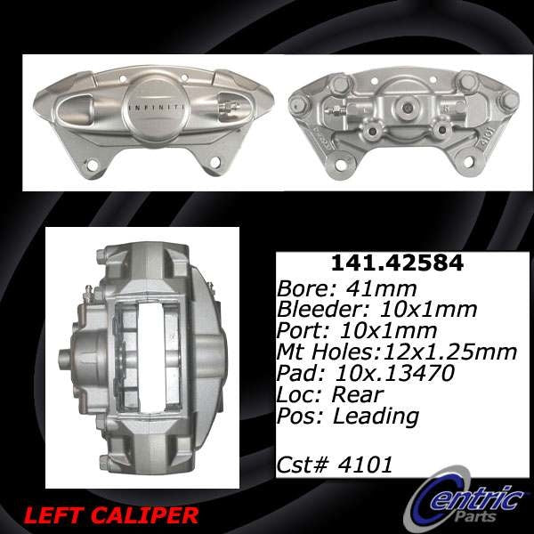 Centric Parts Disc Brake Caliper Semi-Loaded with Anti-Corrosion Finish 141.42583