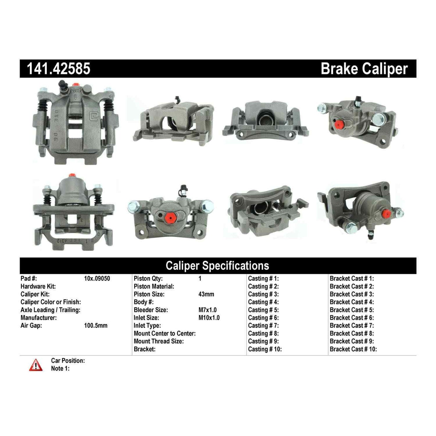 Centric Parts Disc Brake Caliper with anti-corrosion finish