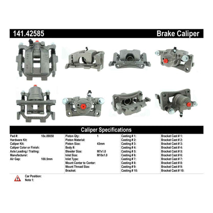 Stoptech Centric Semi-Loaded Brake Caliper - Rear Right 141.42585
