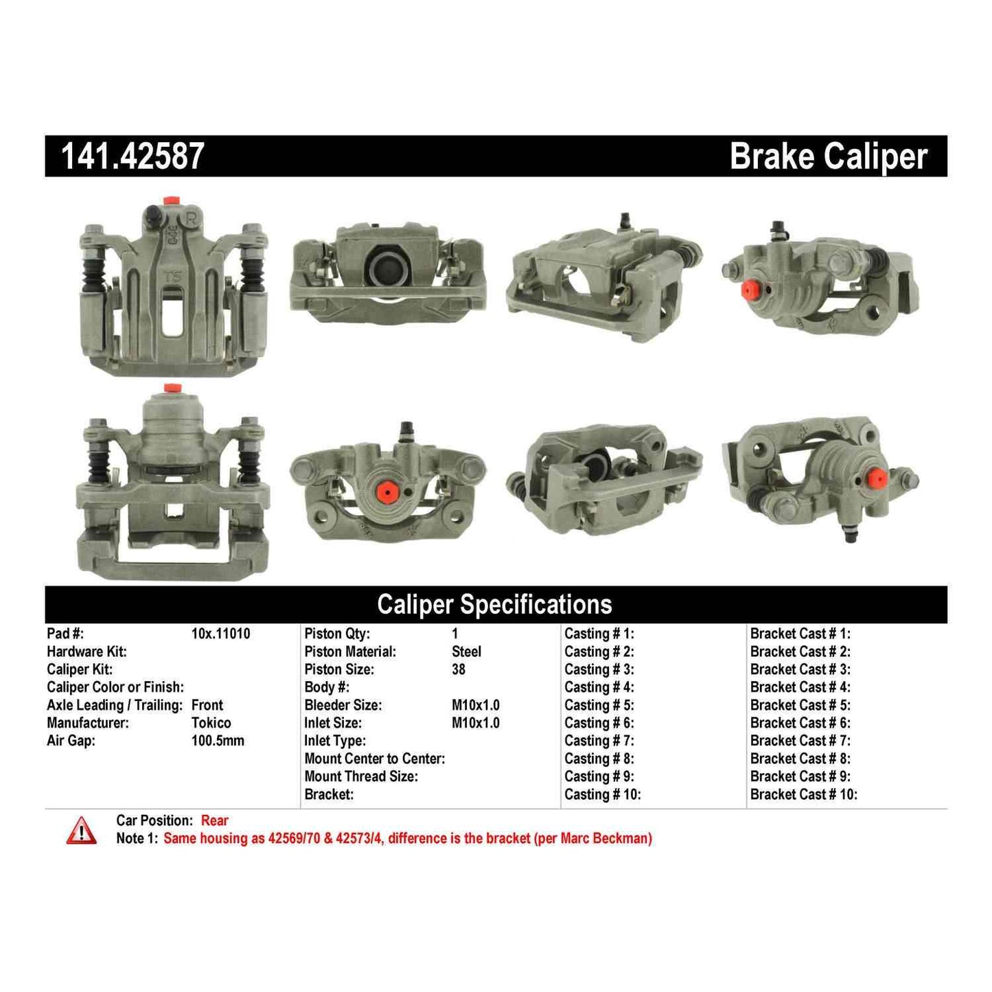 Centric Parts Disc Brake Caliper Remanufactured with Anti-Corrosion Finish 141.42587