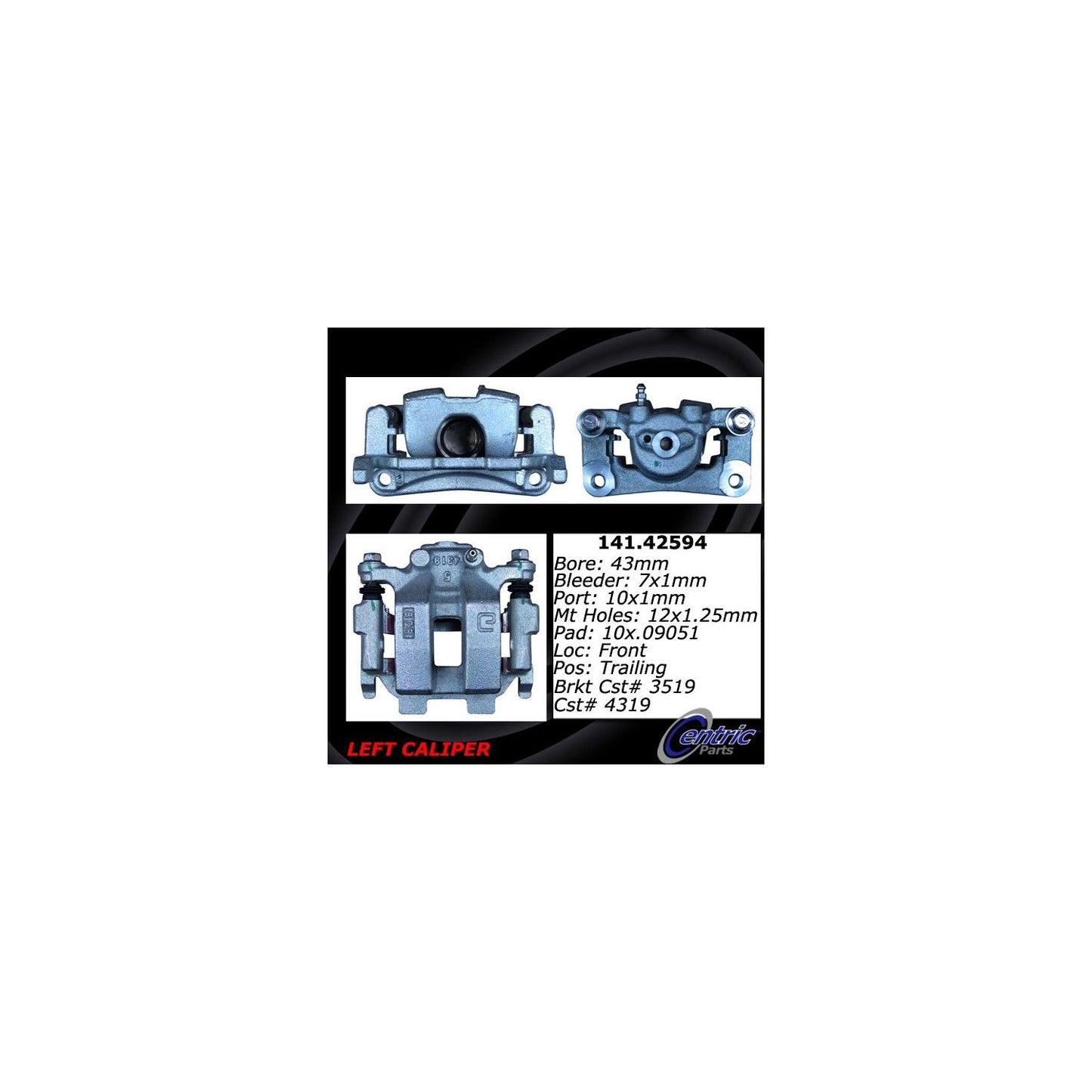 Centric Parts Disc Brake Caliper with anti-corrosion finish