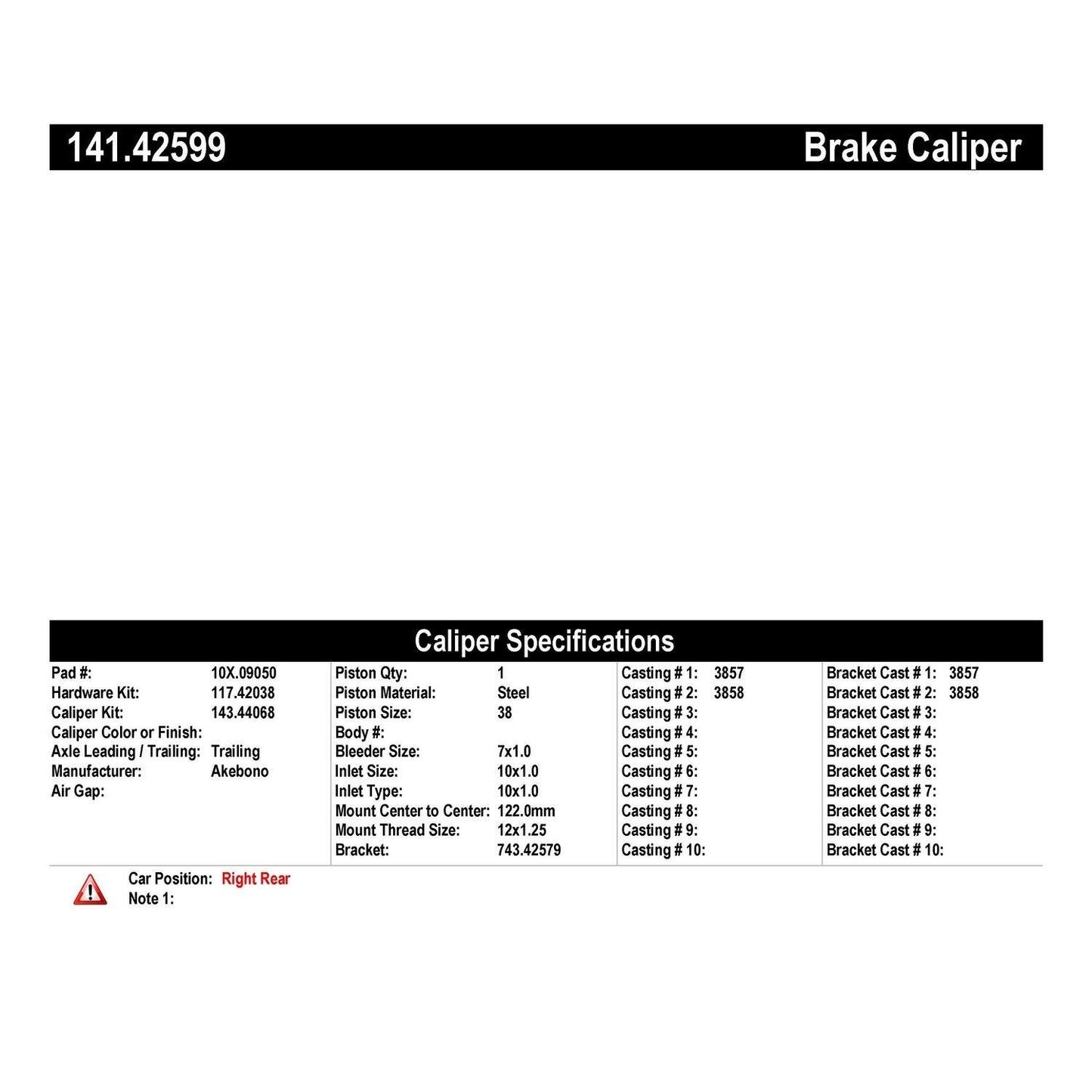 Centric Parts Disc Brake Caliper Remanufactured with Anti-Corrosion Finish 141.42599