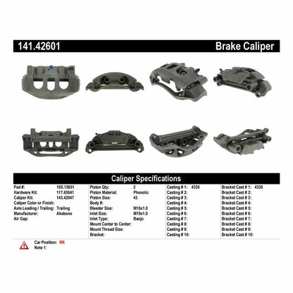 Centric Parts Disc Brake Caliper with anti-corrosion finish