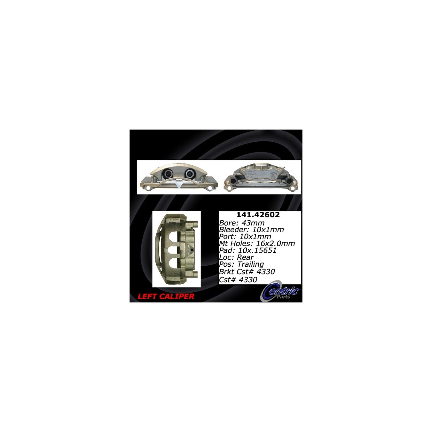Centric Parts Disc Brake Caliper with anti-corrosion finish