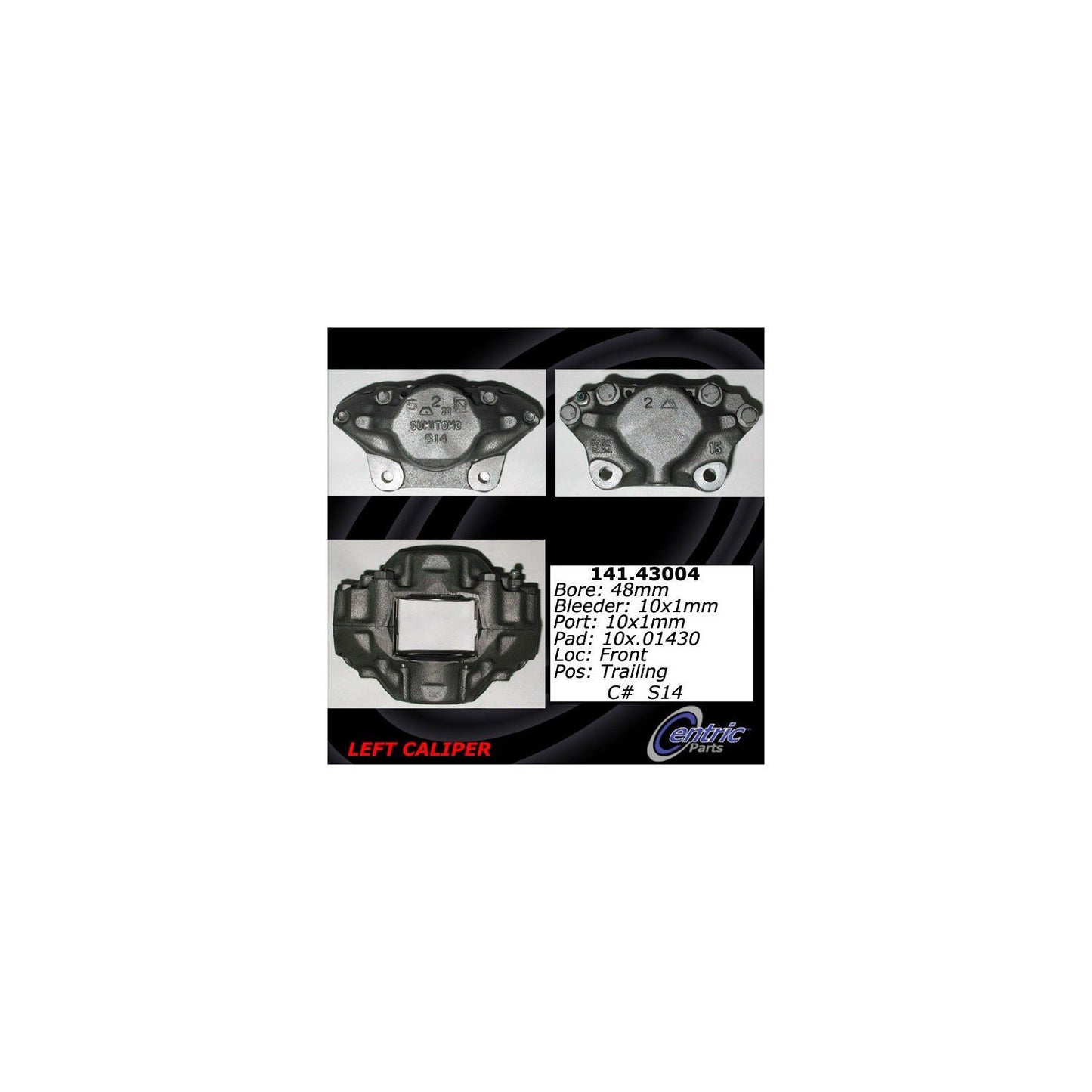 Centric Parts Semi-Loaded Brake Caliper 141.43004