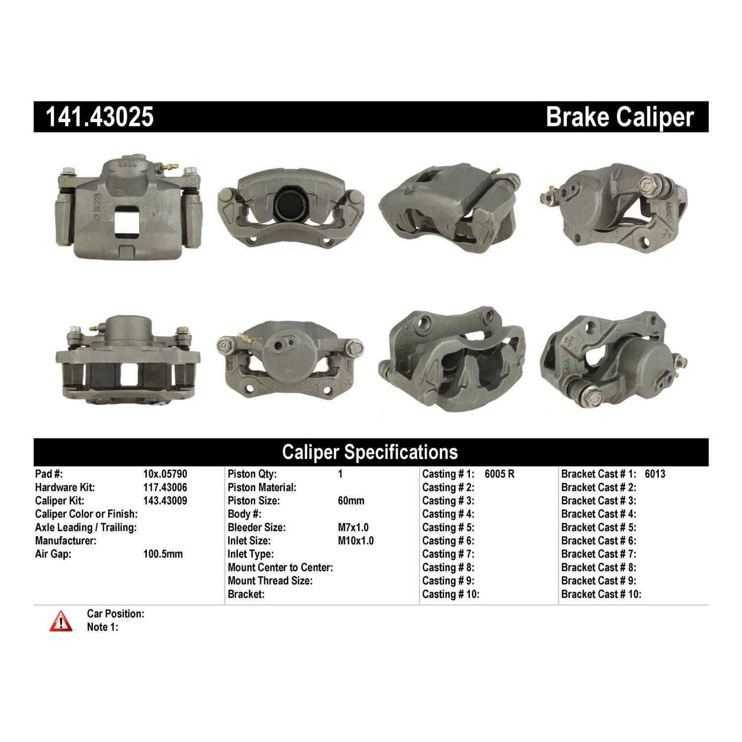 Stoptech Centric Semi-Loaded Brake Caliper - Front Right 141.43025