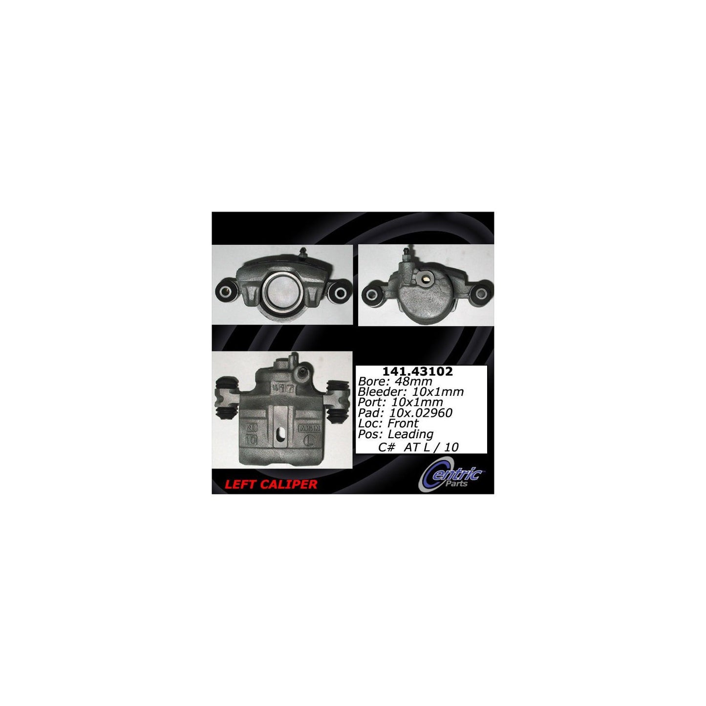 Centric Parts Disc Brake Caliper Semi-Loaded with anti-corrosion finish for 1989-1994 Geo Metro 141.43102