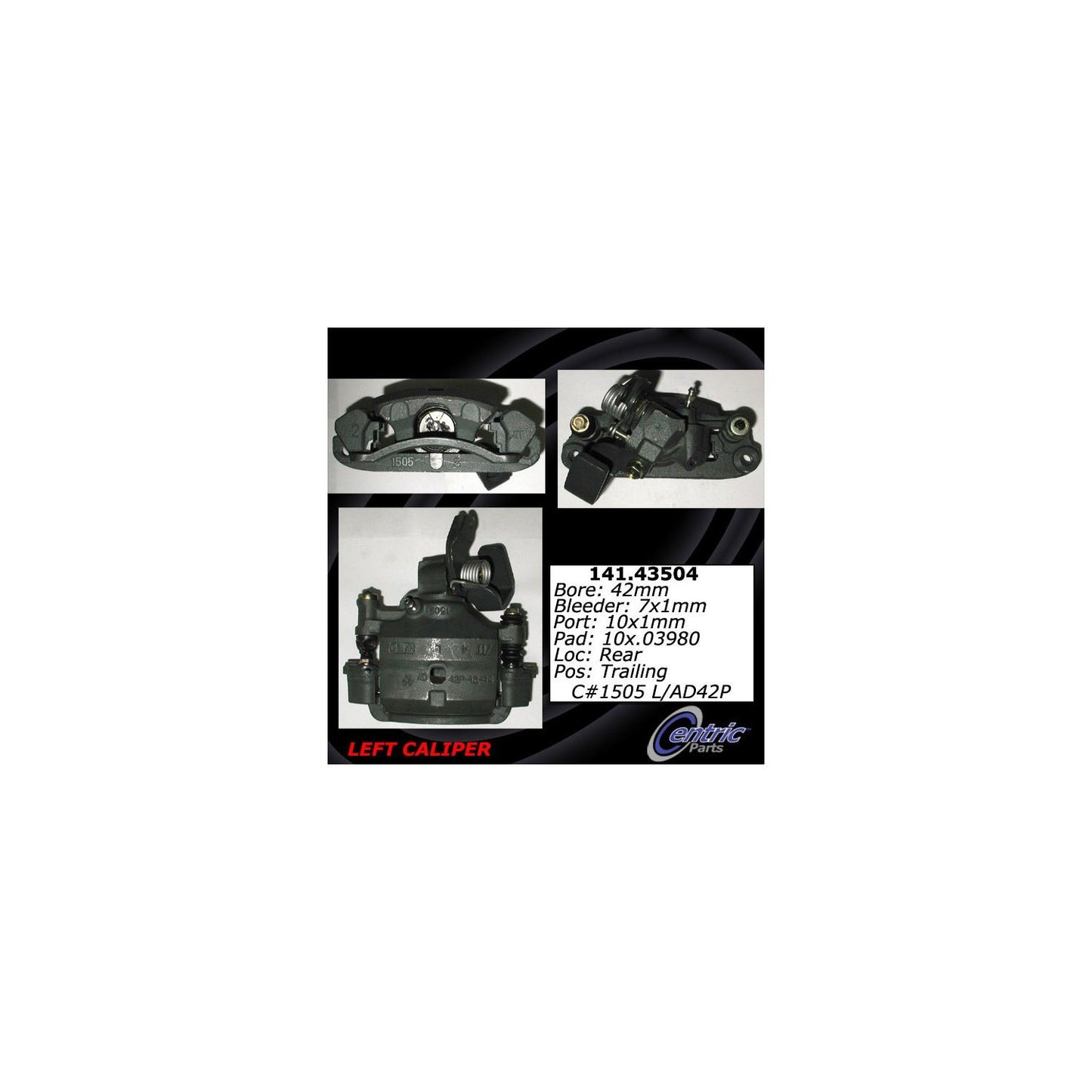 Stoptech Centric Semi-Loaded Brake Caliper - Rear Left 141.43504