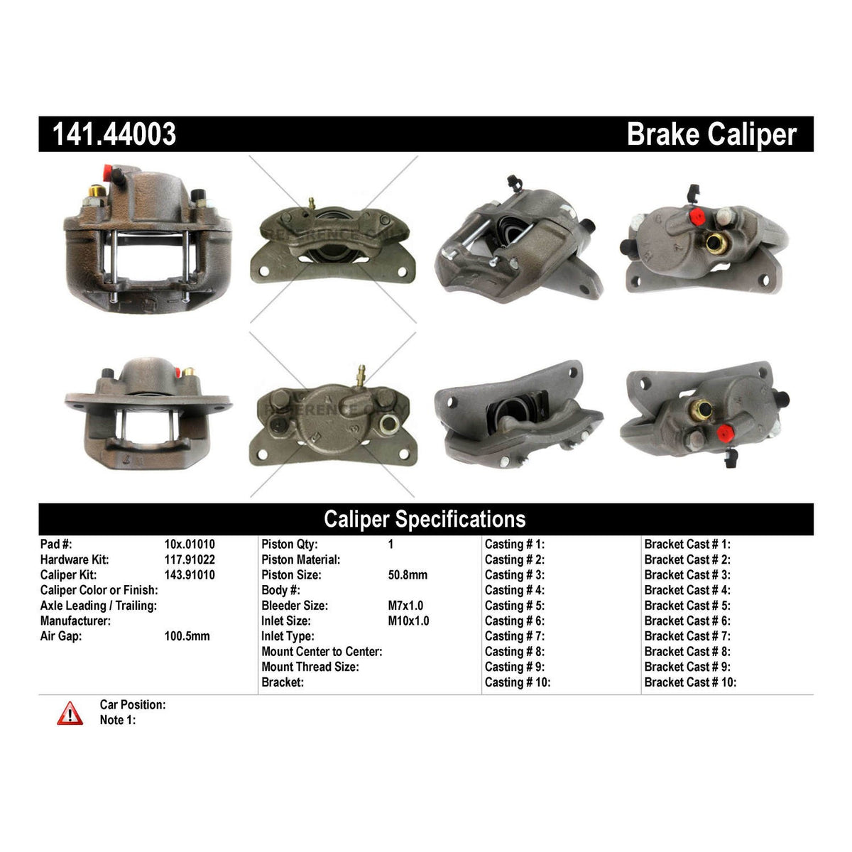 Centric Parts Semi-Loaded Brake Caliper 141.44003