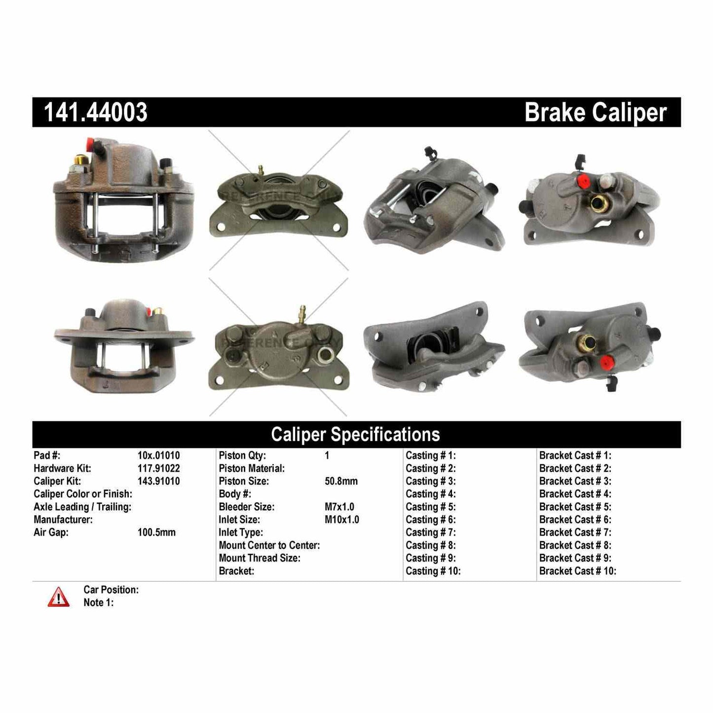 Centric Parts Semi-Loaded Brake Caliper 141.44003