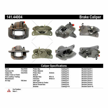 Stoptech Centric Semi-Loaded Brake Caliper - Front Left 141.44004