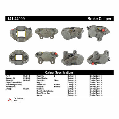 Centric Parts Disc Brake Caliper Semi-Loaded for 1972‑1983 Toyota Corona Cressida Crown Pickup 141.44009