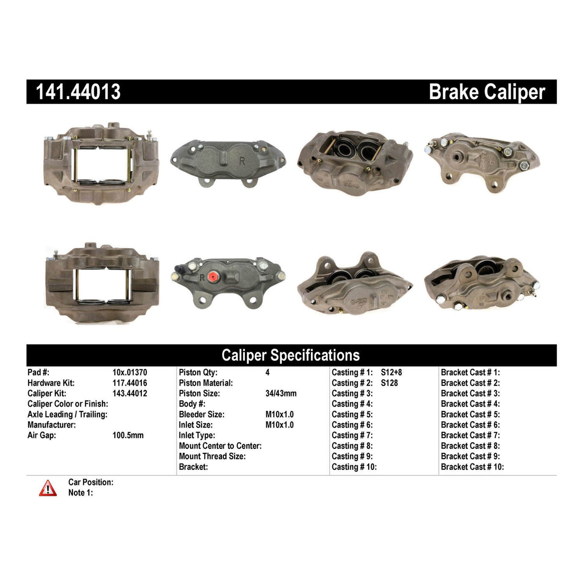 Centric Parts Semi-Loaded Brake Caliper 141.44013