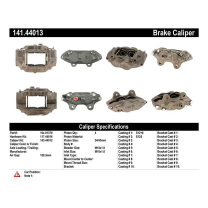 Centric Parts Disc Brake Caliper Semi-Loaded with Anti-Corrosion Finish for 1986-1988 Toyota 4Runner, 1976-1989 Land Cruiser, 1986-1988 Pickup 141.44013