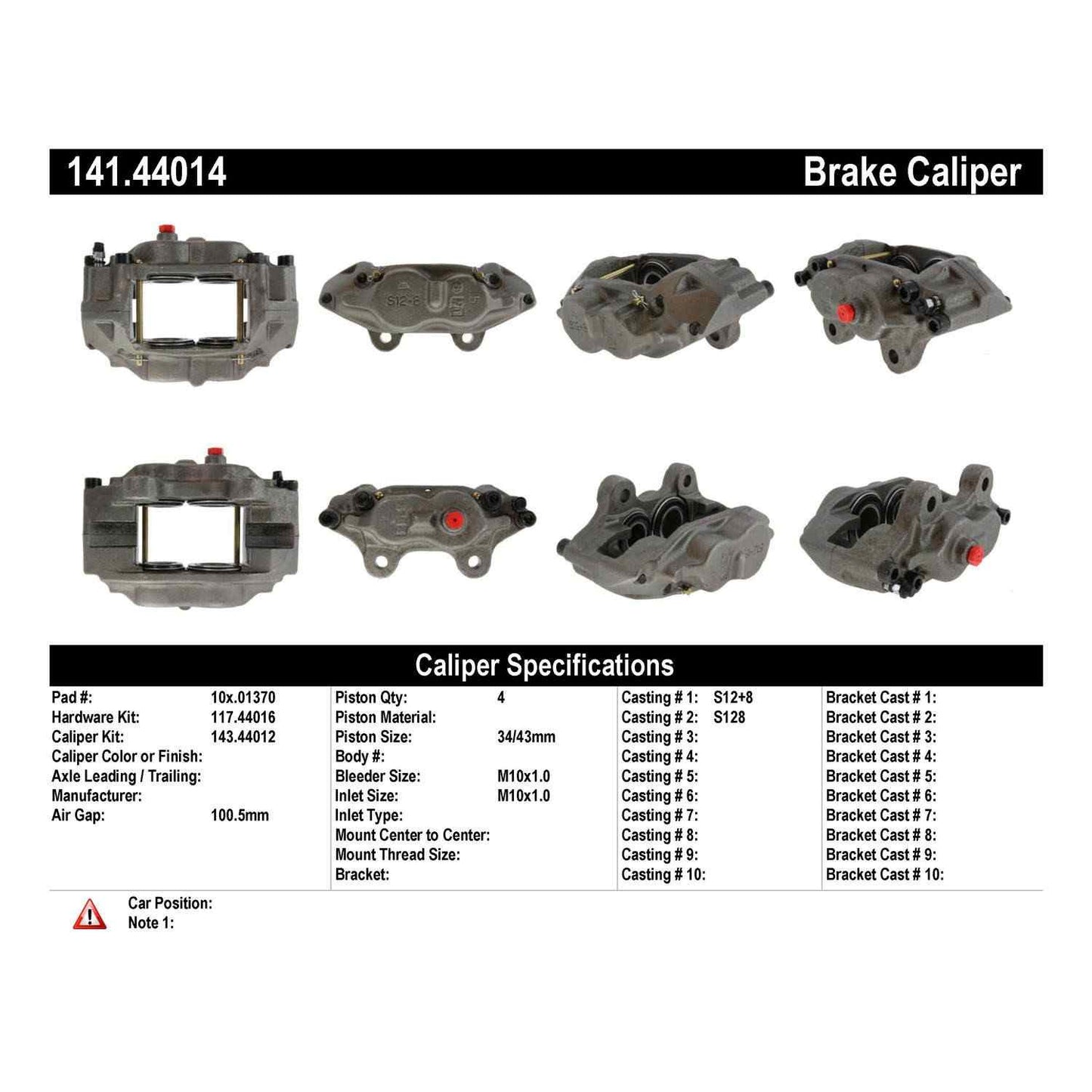 Centric Parts Semi-Loaded Brake Caliper 141.44014