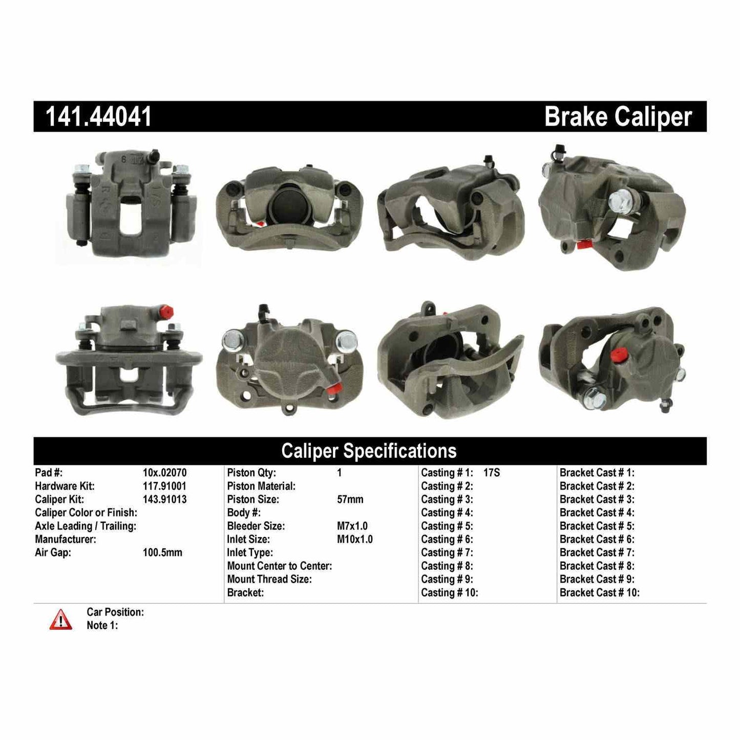 Centric Parts Semi-Loaded Brake Caliper 141.44041