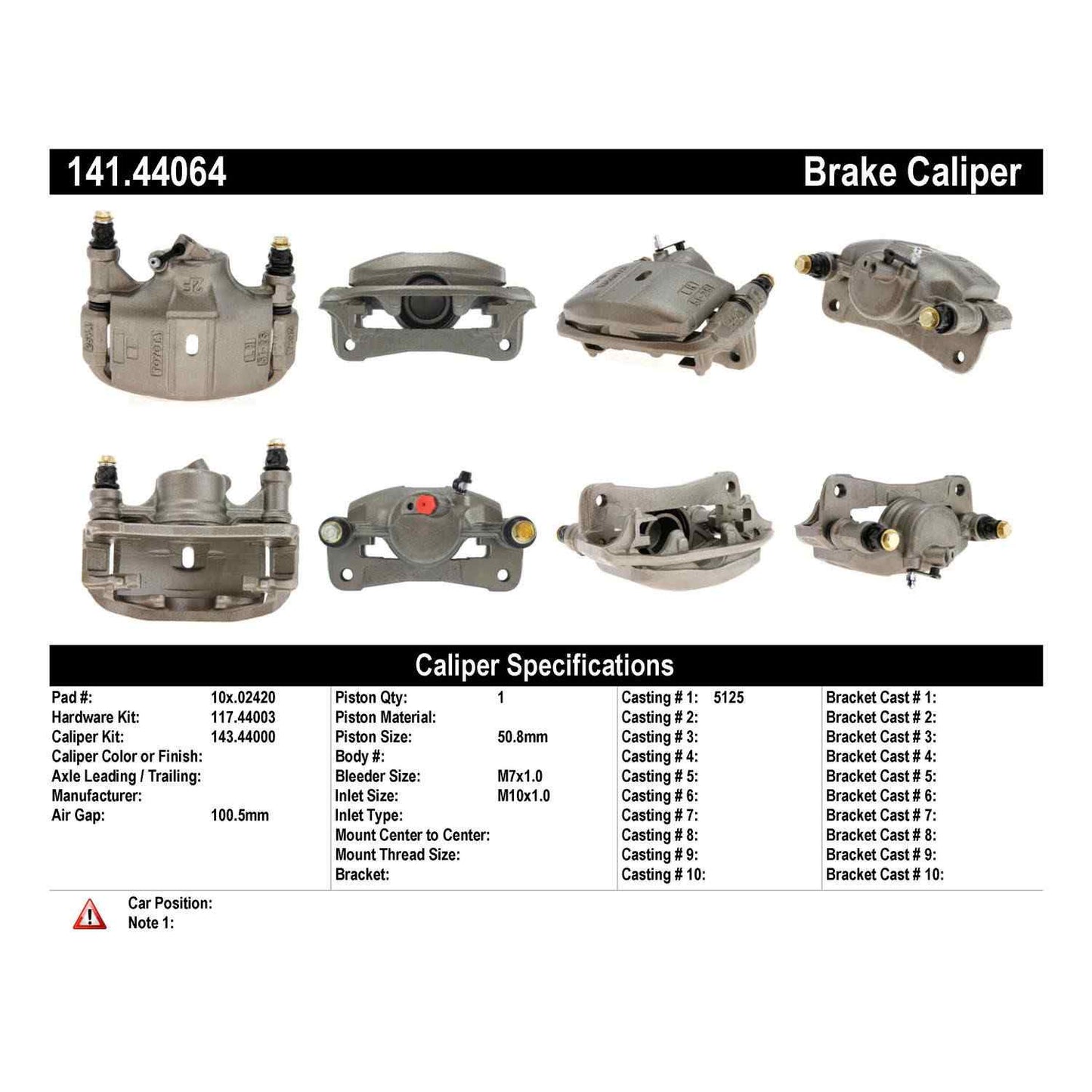 Stoptech Centric Semi-Loaded Brake Caliper - Front Left 141.44064
