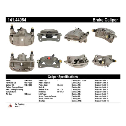 Stoptech Centric Semi-Loaded Brake Caliper - Front Left 141.44064