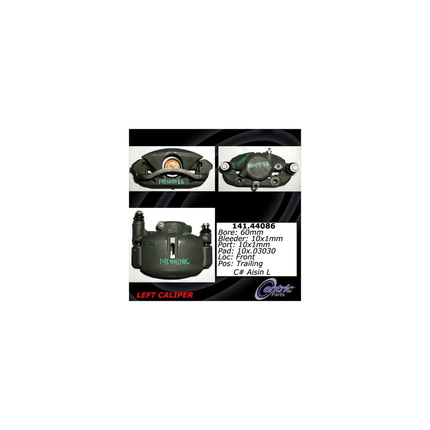 Centric Parts Disc Brake Caliper Semi-Loaded with anti-corrosion finish for 1985-1992 Toyota Pickup 141.44086