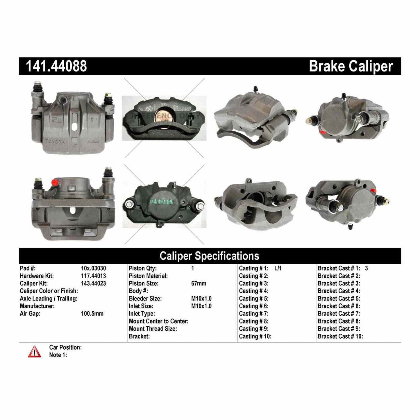 StopTech Semi-Loaded Brake Caliper 141.44088