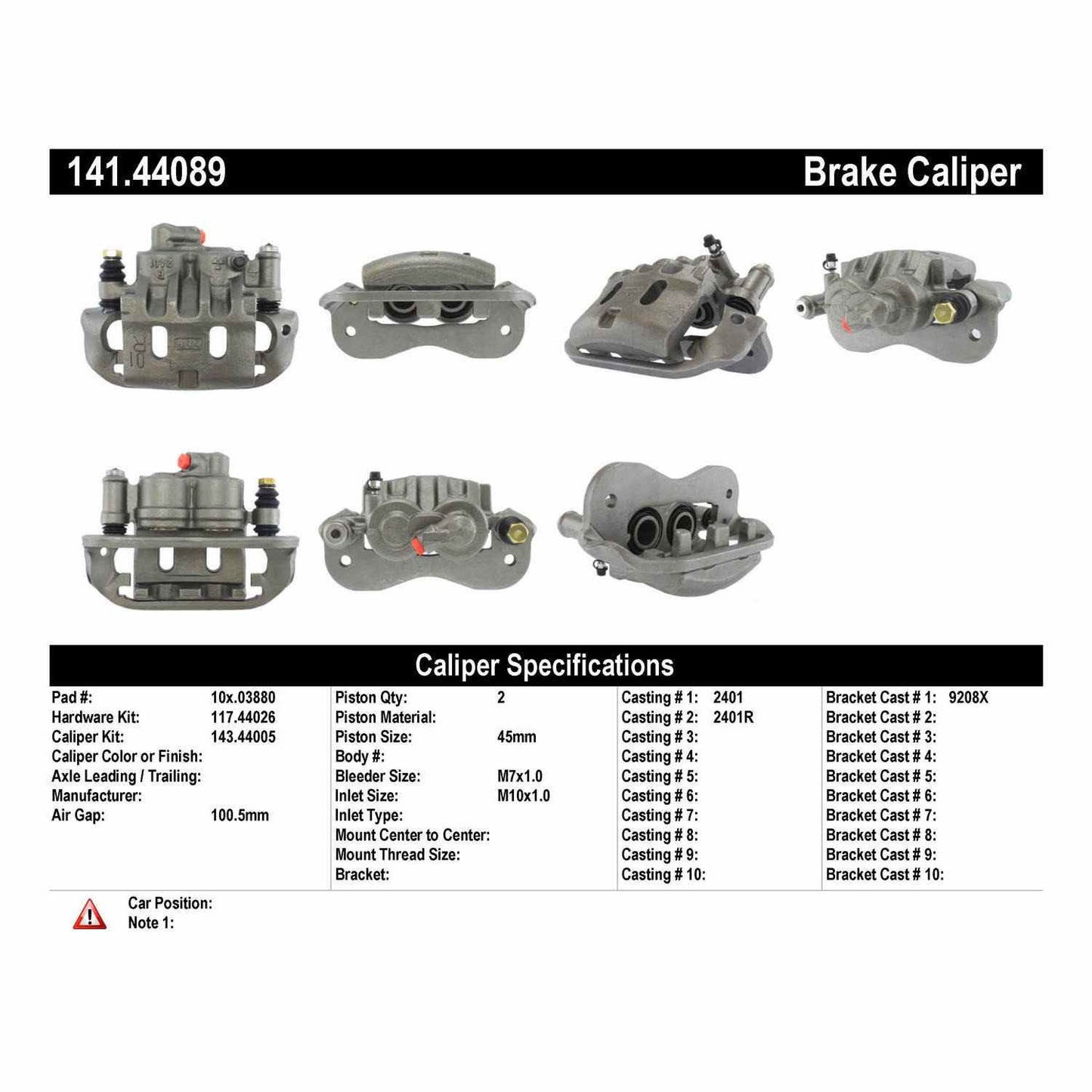 Stoptech Centric Semi-Loaded Brake Caliper - Front Right 141.44089