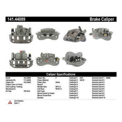 Stoptech Centric Semi-Loaded Brake Caliper - Front Right 141.44089
