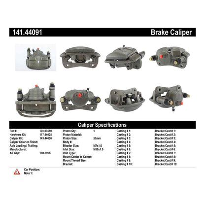 Centric Parts Semi-Loaded Brake Caliper 141.44091